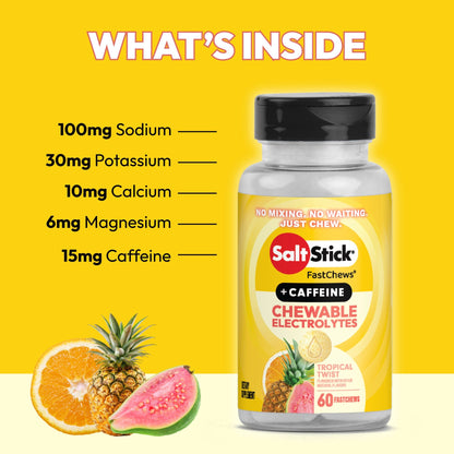 Saltstick Electrolyte Fastchew (Tropical Twist) - Bottle 60 Chewable Tablets