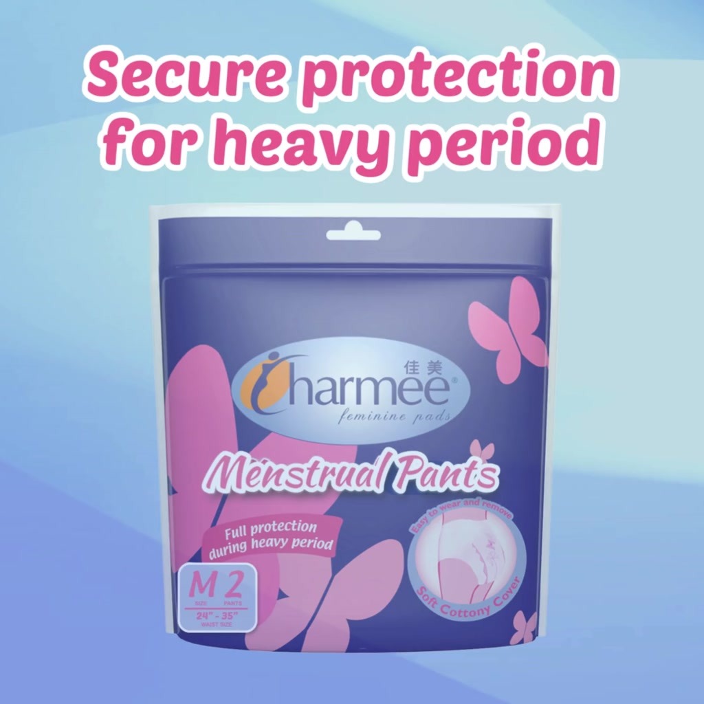 1 CASE - Charmee Menstrual Pants Medium - 6s x 12 packs