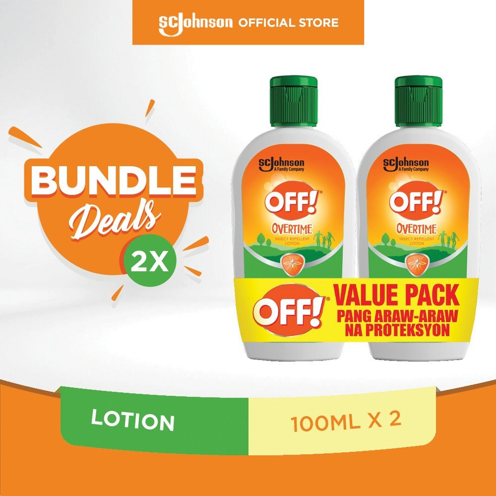 OFF! Mosquito Repellent Lotion - Overtime Twin Pack (100ml x 2)