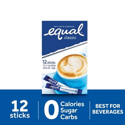 EQUAL Classic Zero Calorie Sweetener (12 Sticks per Box) - Sugar Substitute, Diabetic Friendly - BUNDLE OF 3