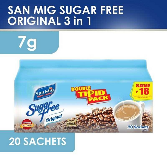 1 CASE - SAN MIG Super Coffee Original Sugar Free (7g x 20sachet) -15 packs