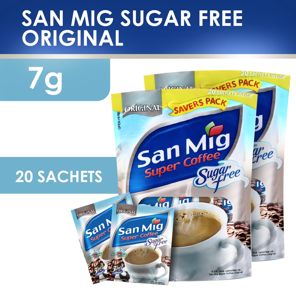 1 CASE - SAN MIG Super Coffee Original Sugar Free (7g x 20sachet) -15 packs