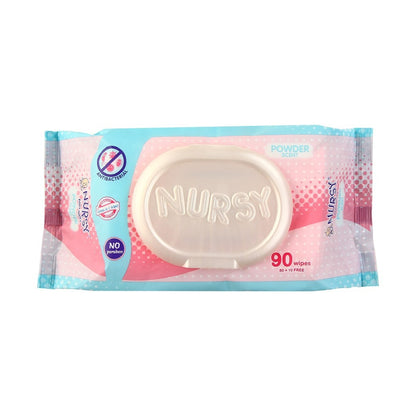 BUNDLE OF 4 and 24 - Nursy Baby Wipes in Powder Scent 90's