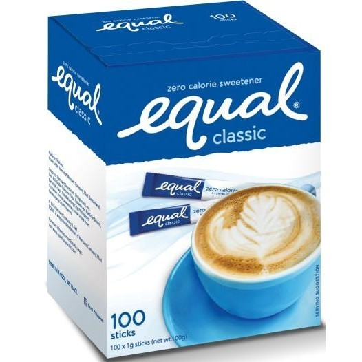 EQUAL Classic Zero Calorie Sweetener (100 Sticks per box) Sugar Substitute, Diabetic Friendly - BUNDLE OF 3