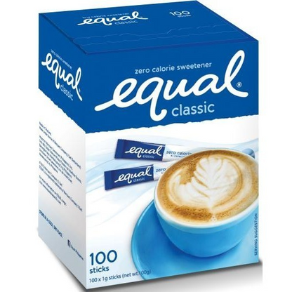 EQUAL Classic Zero Calorie Sweetener (100 Sticks per box) Sugar Substitute, Diabetic Friendly - BUNDLE OF 3
