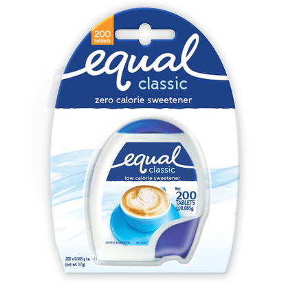 EQUAL Classic Zero Calorie Sweetener (200 Tablets per Pack) - Sugar Substitute, Diabetic Friendly - BUNDLE OF 3