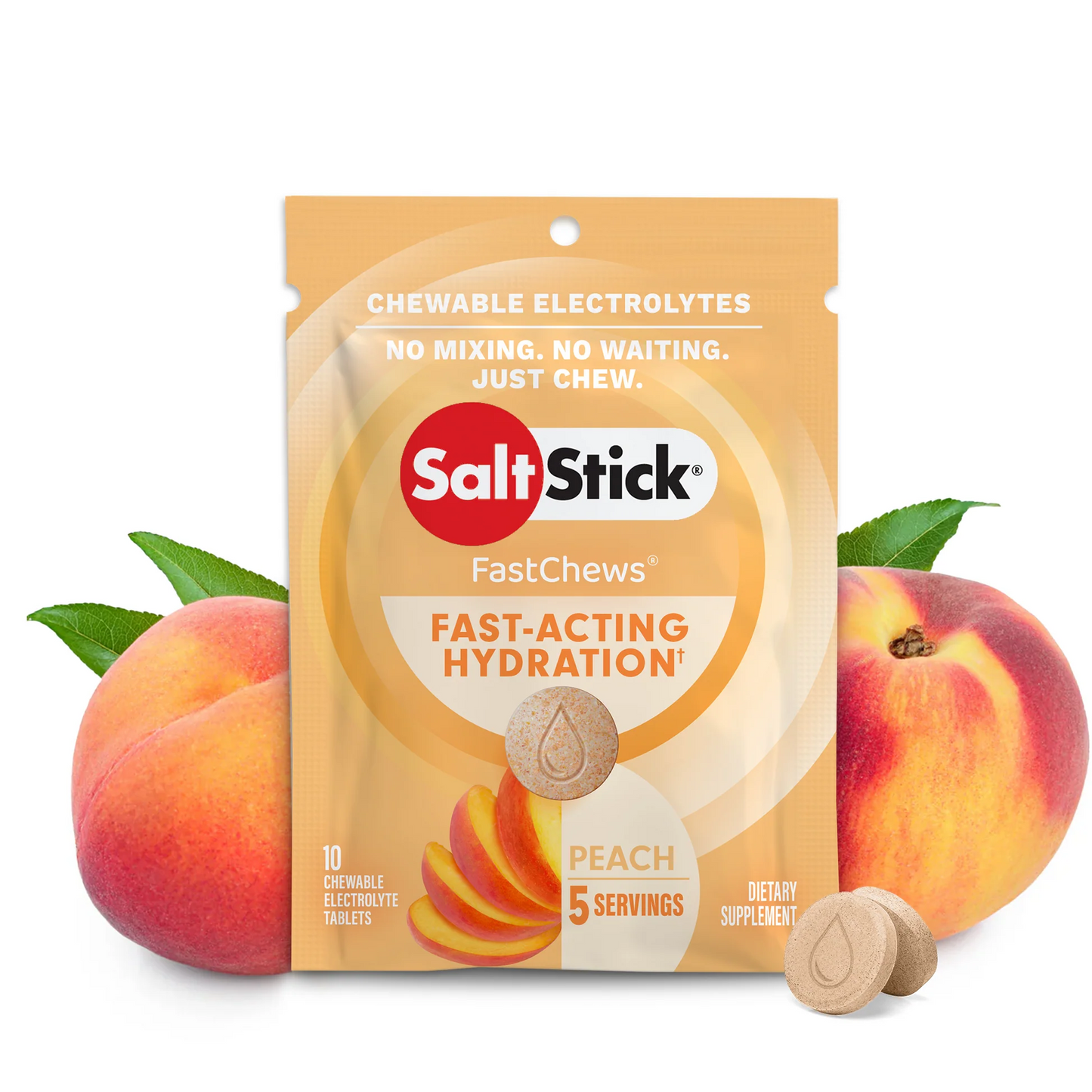 FastChews in Peach - Packet SaltStick Electrolyte 10tablets