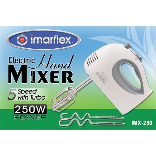 IMARFLEX IMX-250 - Electric Hand Mixer (5 SPEEDS) - WHITE