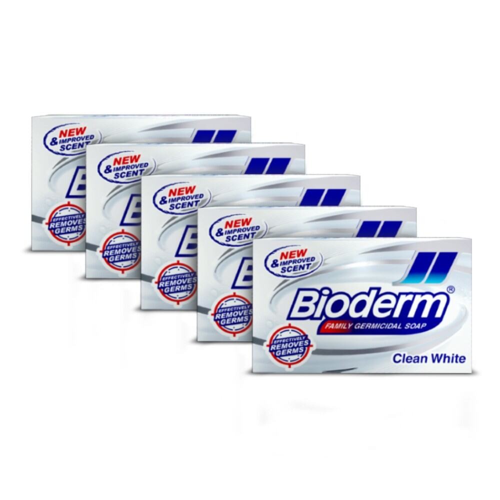 BIODERM SOAP CLEAN WHITE 135g Box- [Bundle of 5]