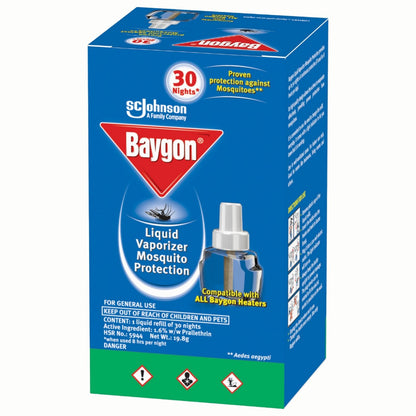 BAYGON LIQUID VAPORIZER MOSQUITO REPELLER - Refill 19.8g/30nights (Pack of 3)