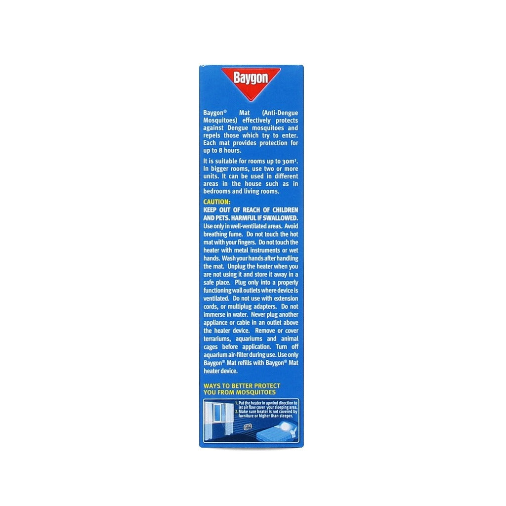BAYGON ANTI MOSQUITO MATS - Refill 30s (PACK OF 3)