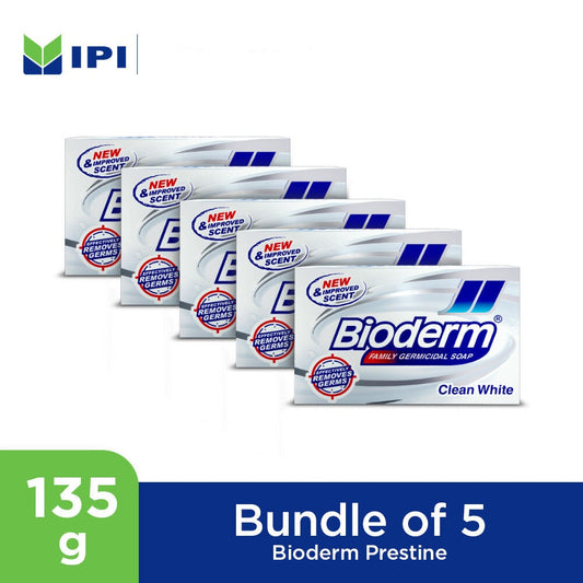 BIODERM SOAP CLEAN WHITE 135g Box- [Bundle of 5]