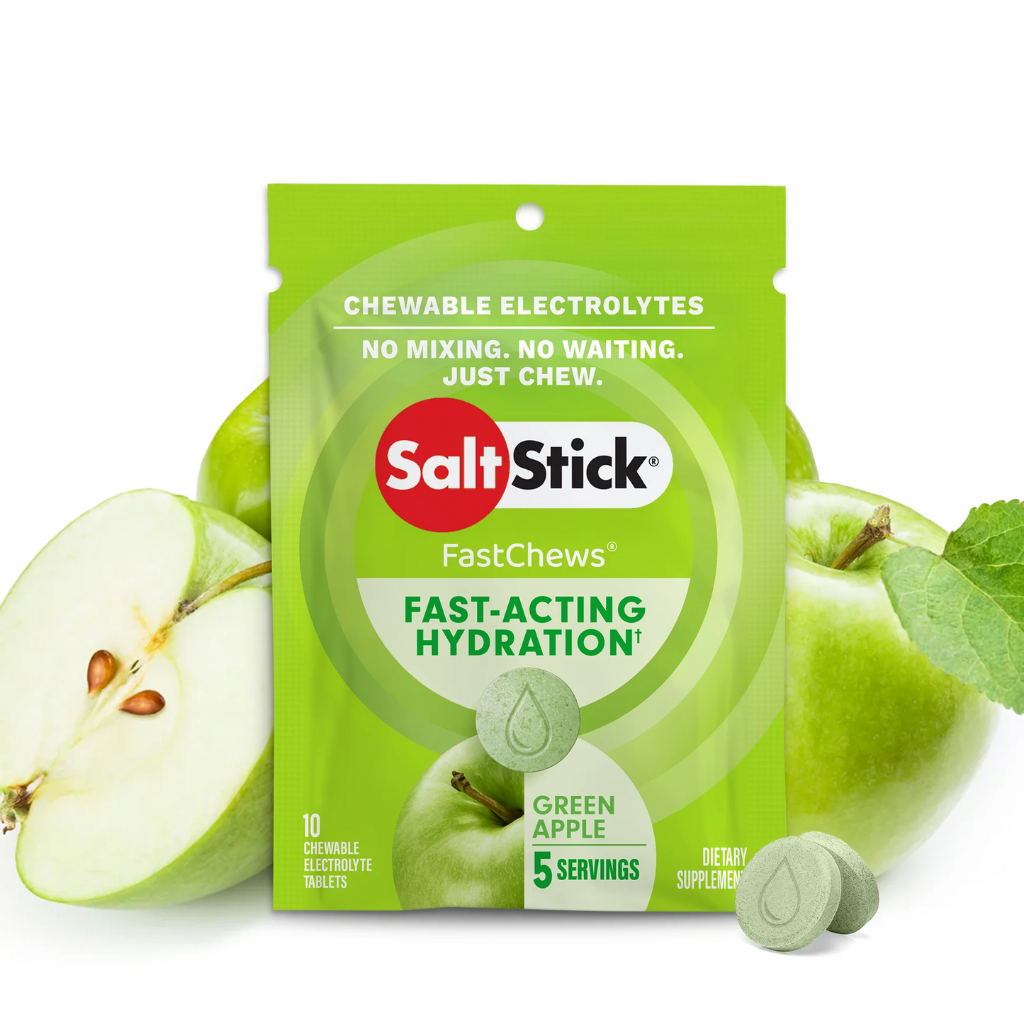 Saltstick Electrolyte Fastchews packet 10ct - GREEN APPLE