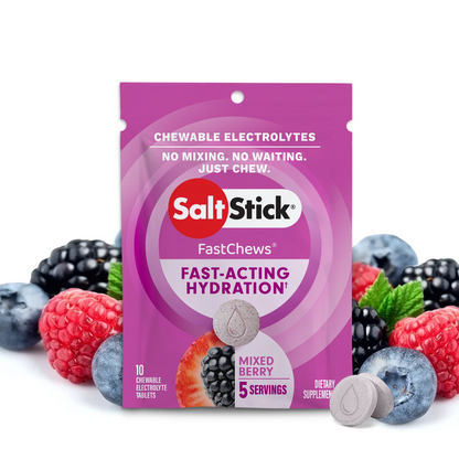 SALTSTICK Electrolyte FastChews in Mixed Berry Packet - 10tablets