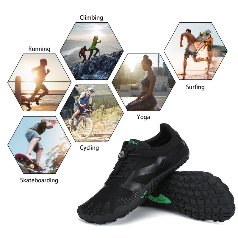 SAGUARO Vitality III - Minimalist Running Shoes (Barefoot) - BLACK