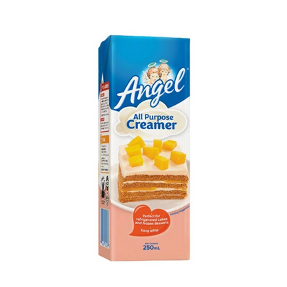 Angel ALL PURPOSE CREAMER 250ml (Case of 24pcs) - Perfect for Cakes & Frozen Desserts, Easy Whip