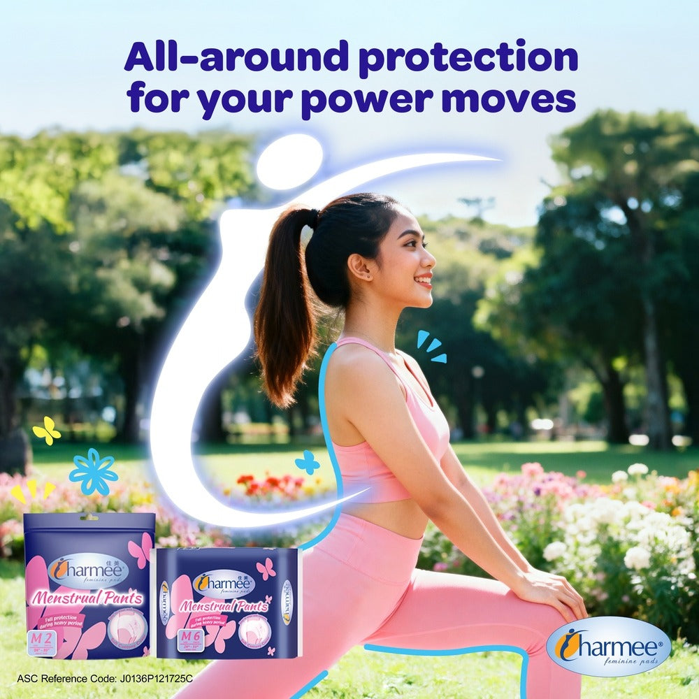 1 CASE - Charmee Menstrual Pants Medium - 6s x 12 packs