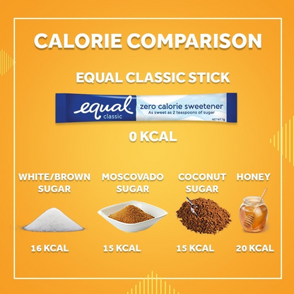 EQUAL Classic Zero Calorie Sweetener (100 Sticks per box) Sugar Substitute, Diabetic Friendly - BUNDLE OF 3