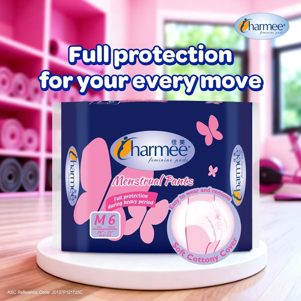 1 CASE - Charmee Menstrual Pants Medium - 6s x 12 packs