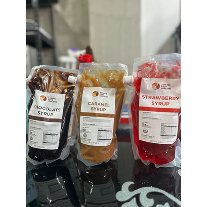 BUNDLE OF 2 - [ADVANCE FOOD CONCEPT] - Chocolate, Caramel and Strawberry Syrup 1kg -