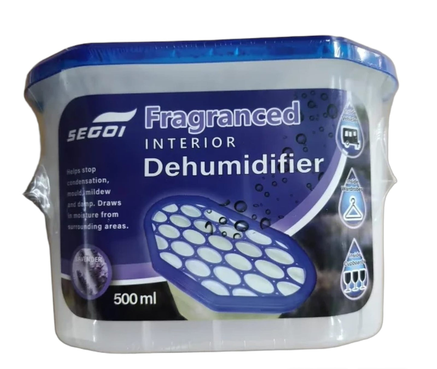 CASE (48pcs) - Segoi DEHUMIDIFIER LAVENDER scented 500ml - WHOLESALE