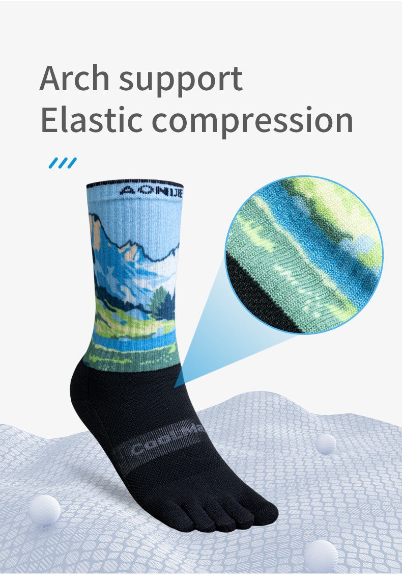 Aonijie Calf Toe Socks Model no. E4843 - BLUE