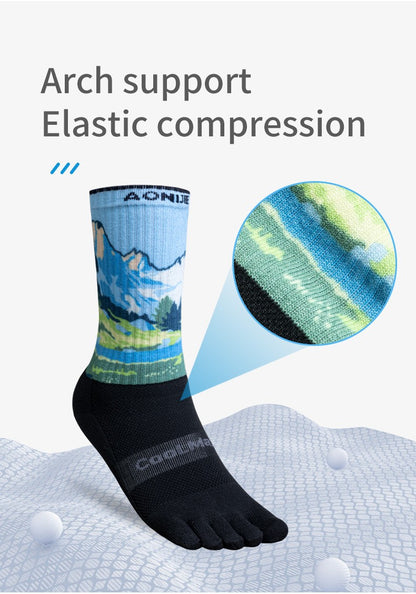 Aonijie Calf Toe Socks Model no. E4843 -- ANTELOPE
