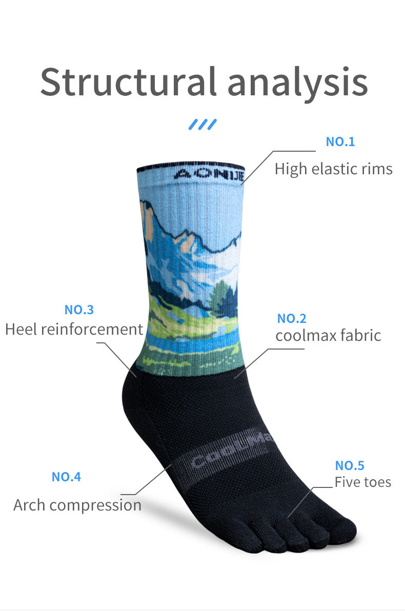Aonijie Calf Toe Socks Model no. E4843 - BLUE