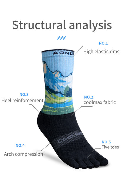 Aonijie Calf Toe Socks Model no. E4843 - BLUE