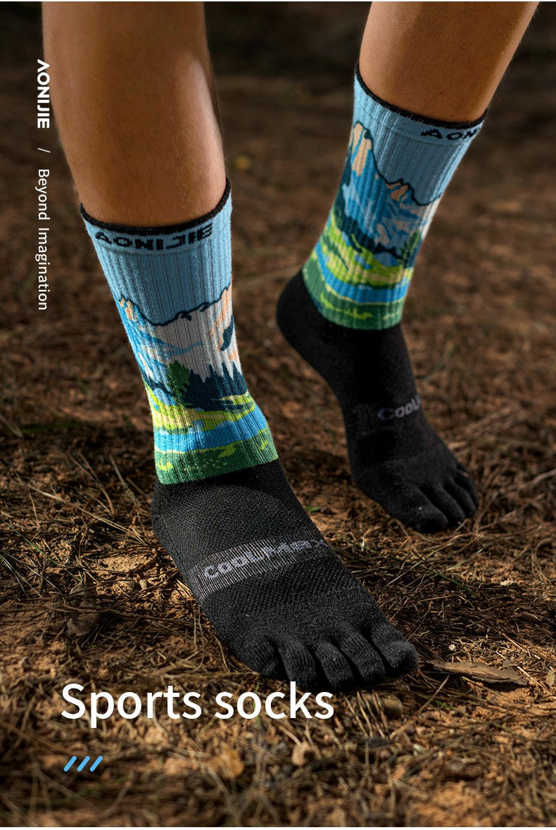 Aonijie Calf Toe Socks Model no. E4843 - BLUE