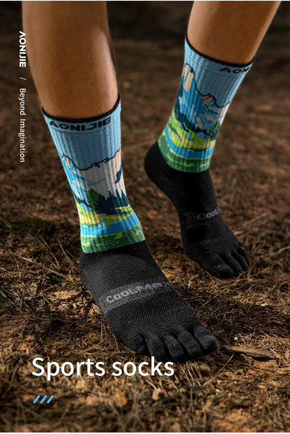 Aonijie Calf Toe Socks Model no. E4843 - BLUE