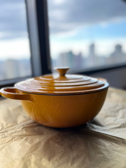 Happiness YELLOW ENAMEL CAST IRON POT - 35 x 26 x 10.5cm / 4.6kg