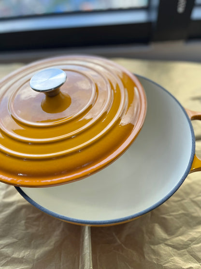 Happiness YELLOW ENAMEL CAST IRON POT - 35 x 26 x 10.5cm / 4.6kg