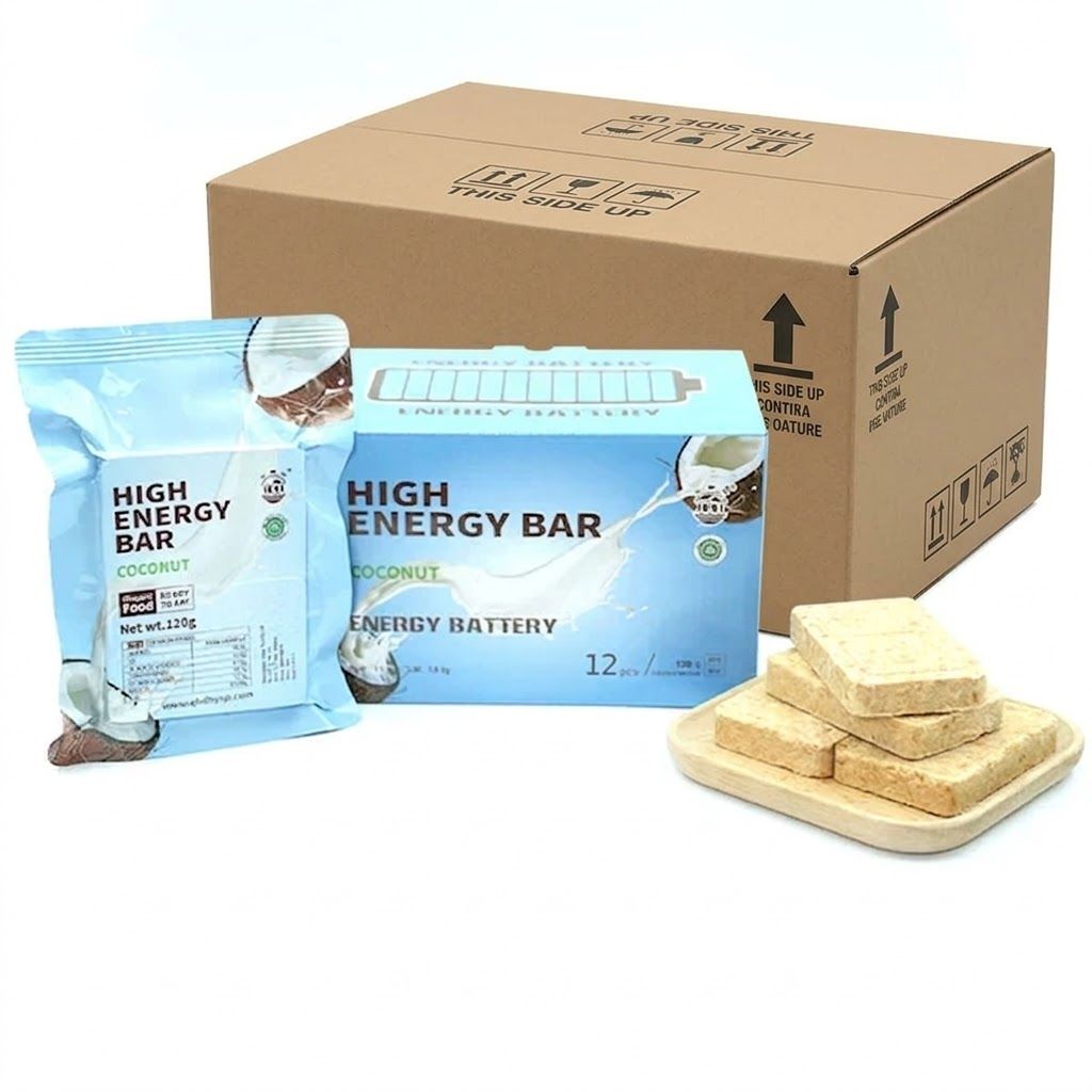 1 CASE- High Energy Bar - (9 Boxes x 12 pcs )- Exp. Date 2045-COCONUT