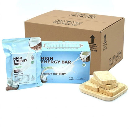 1 CASE- High Energy Bar - (9 Boxes x 12 pcs )- Exp. Date 2045-COCONUT