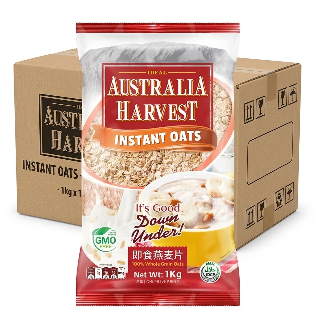 1 CASE - AUSTRALIA HARVEST - Instant Oats (1kg x 15 packs)