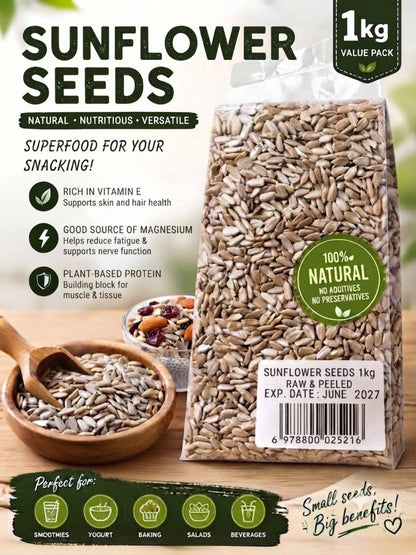 Segoi - SUNFLOWER SEEDS 1kg - Sugar-free and Healthy - (Exp. Date June 2027)